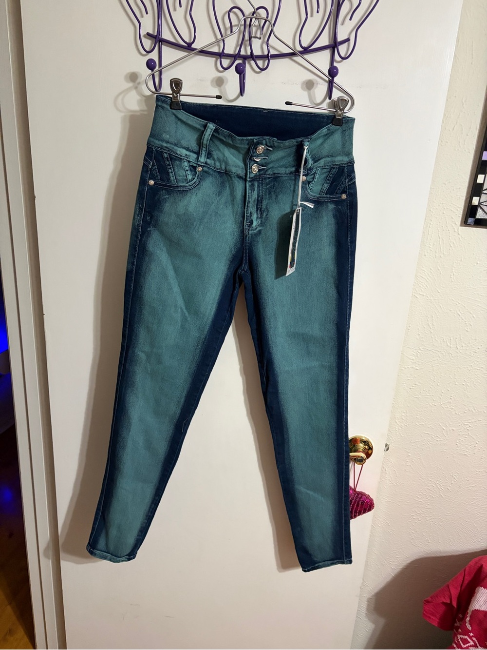 💜 11 Diva Star High-Rise Two-Tone Skinny Jeans NWT